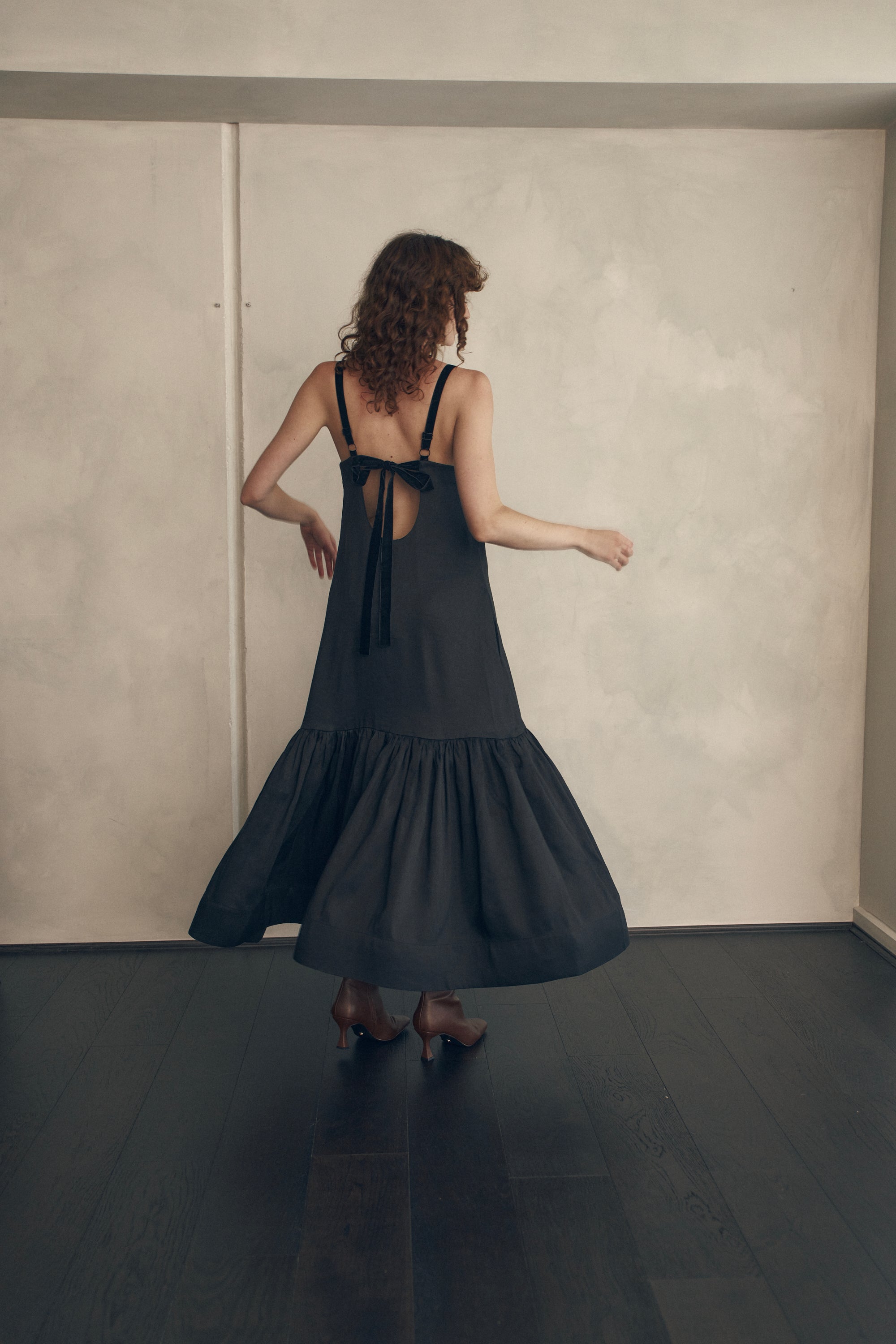 She is Revolutionary velvet tie gown