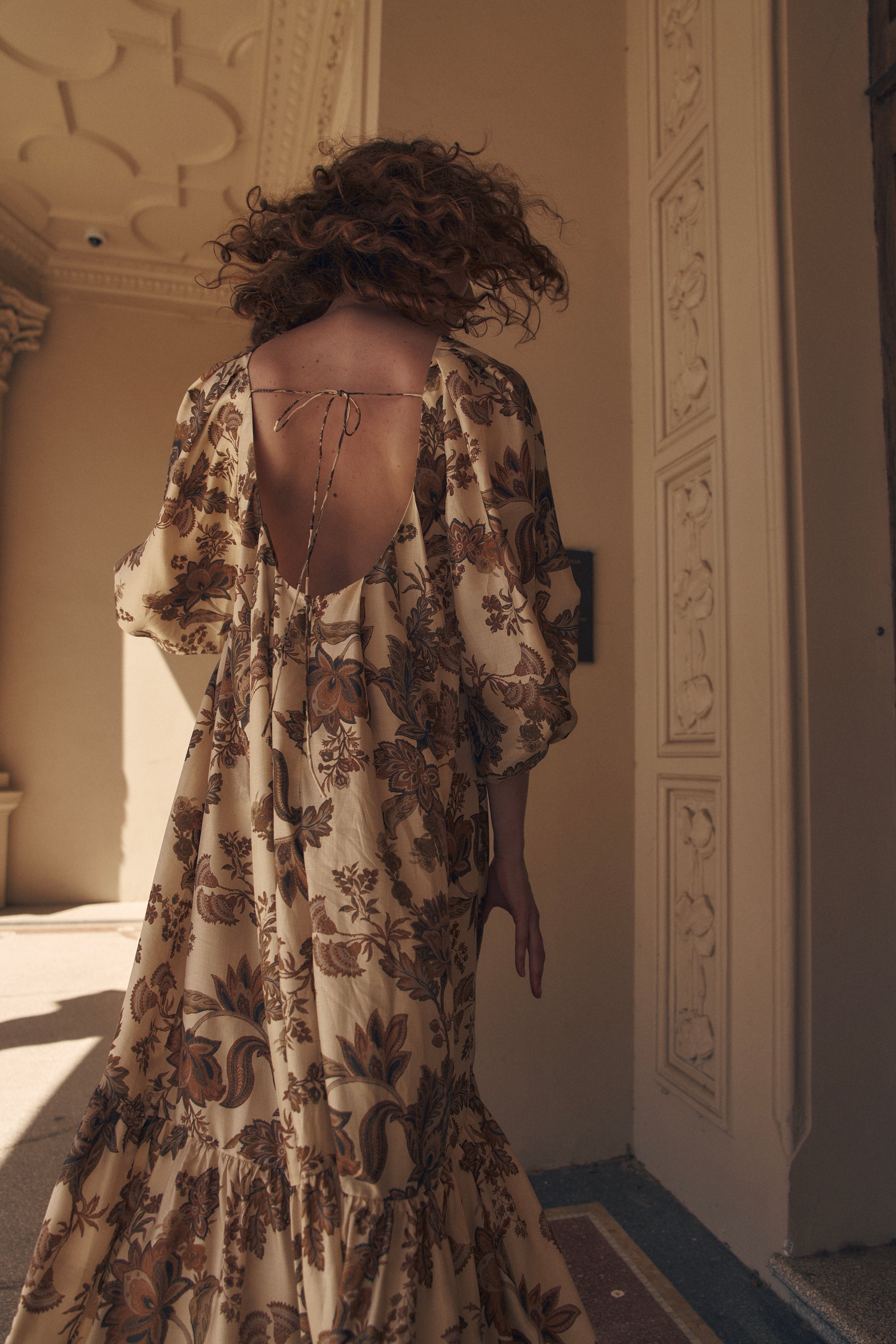 She is Fierce backless silk gown
