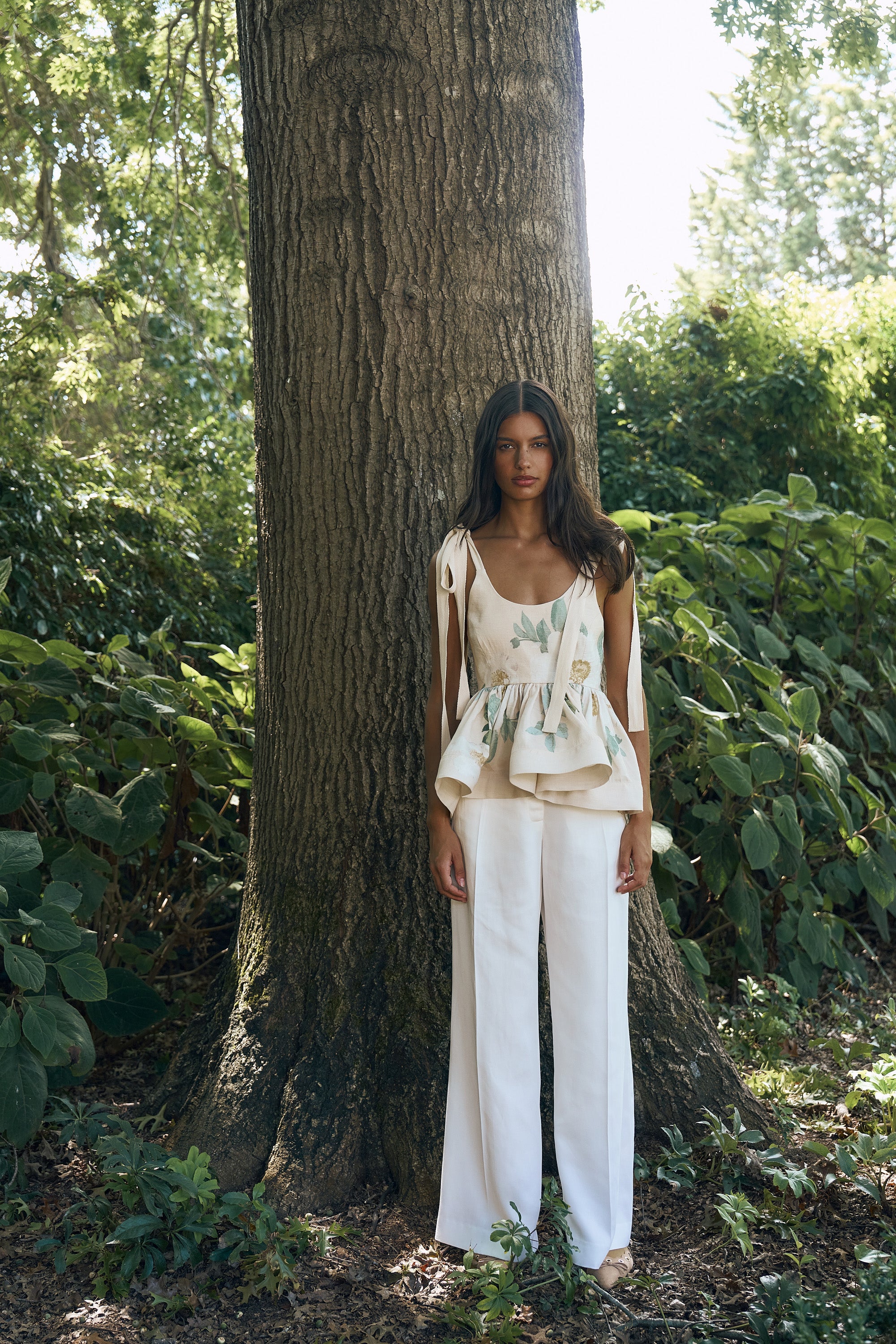 She is Tenacious linen peplum top