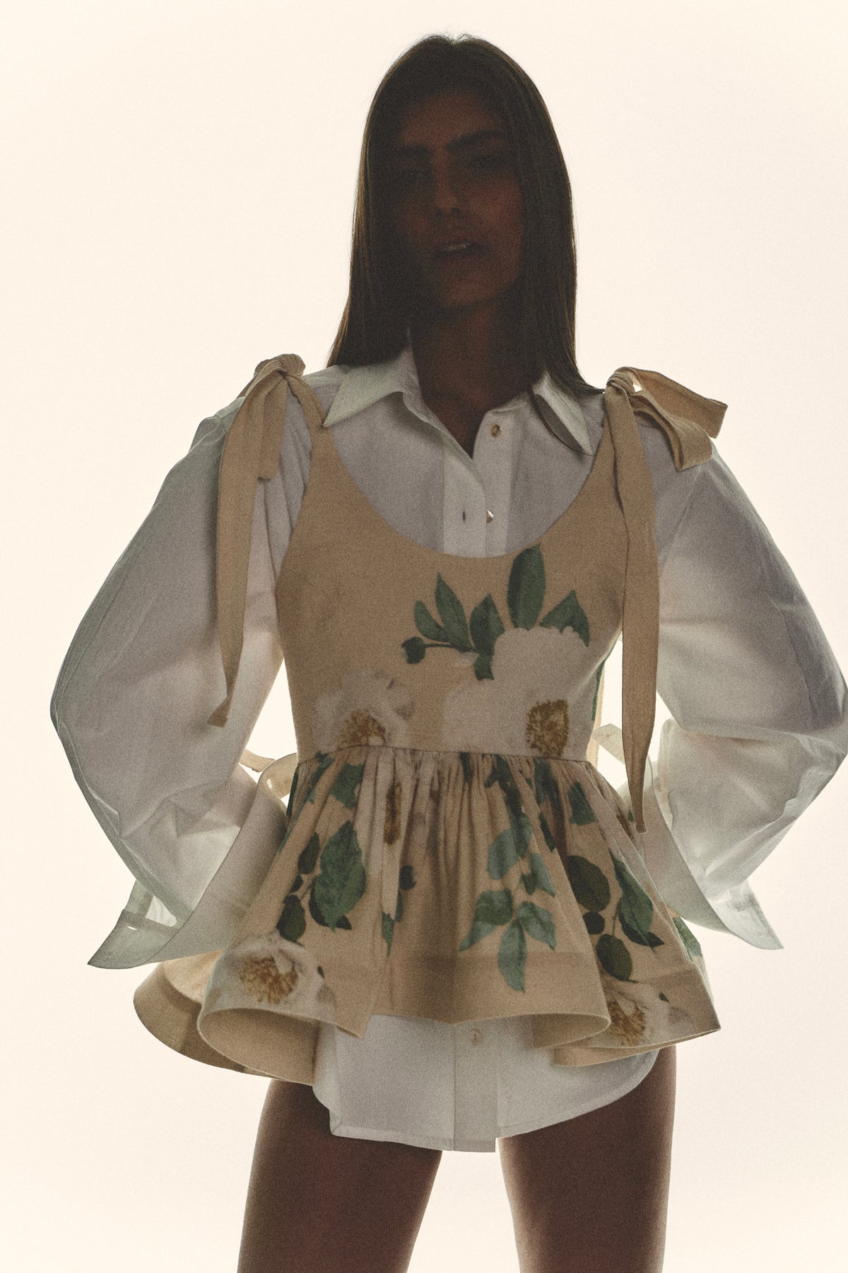 She is Tenacious linen peplum top