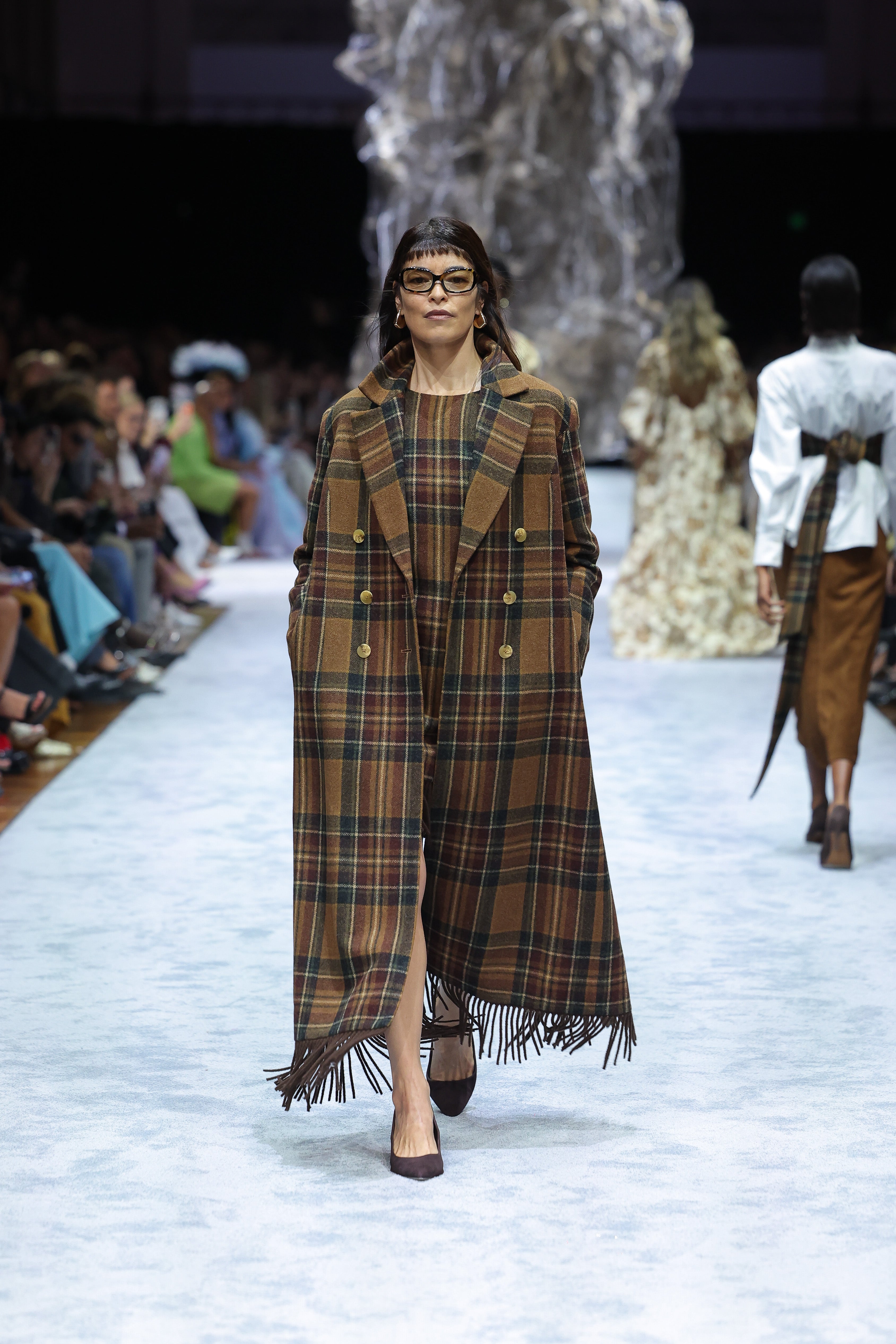She is Brave wool tartan coat