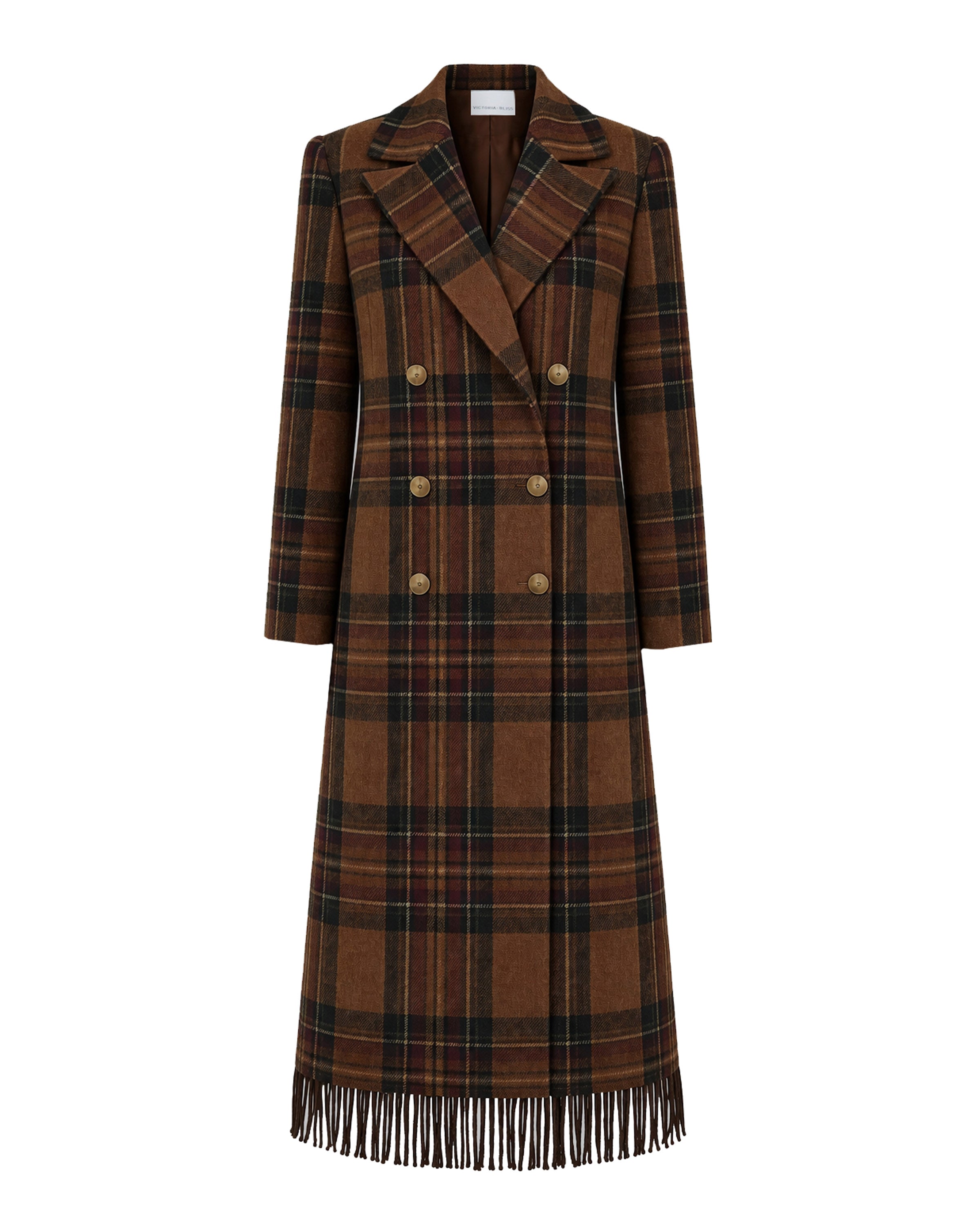 She is Brave wool tartan coat