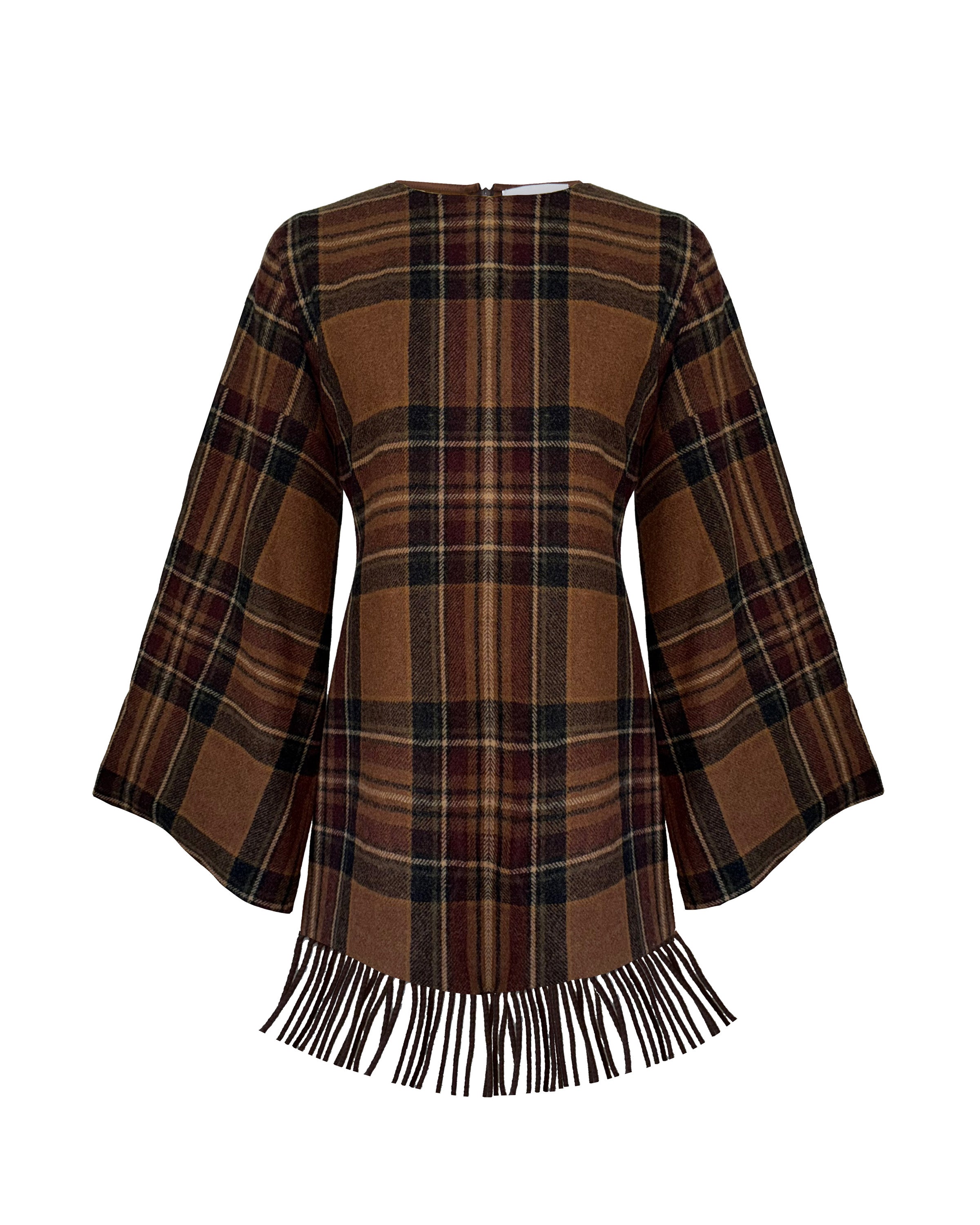 She is Brave wool tartan shift dress