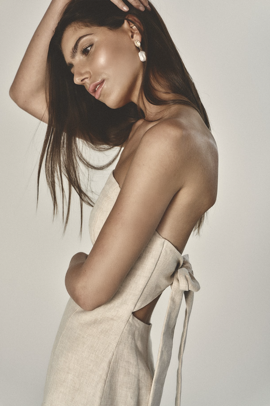 She is Remarkable Strapless Linen Mini