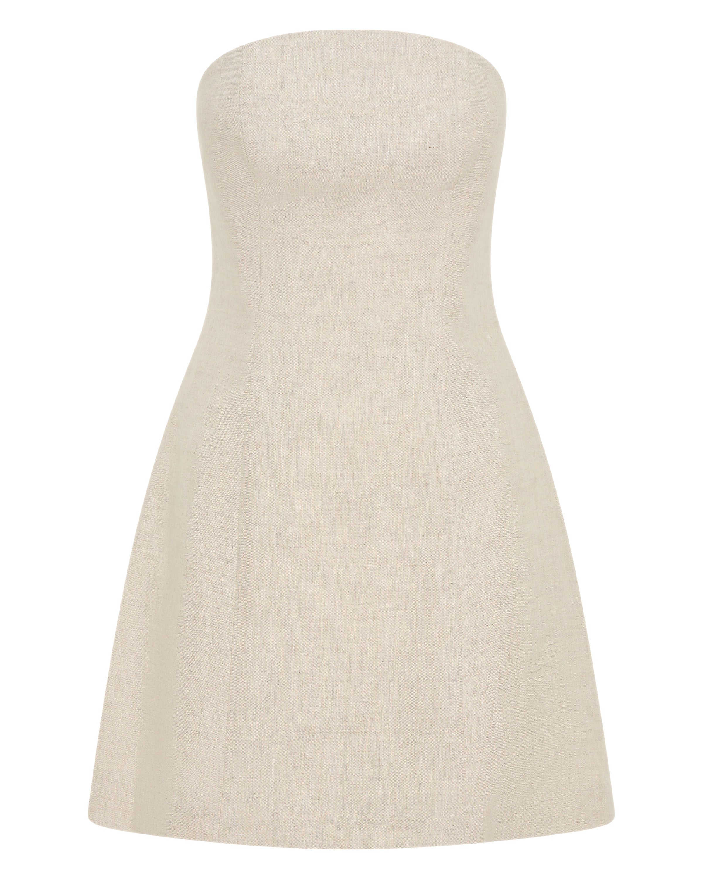 She is Remarkable Strapless Linen Mini