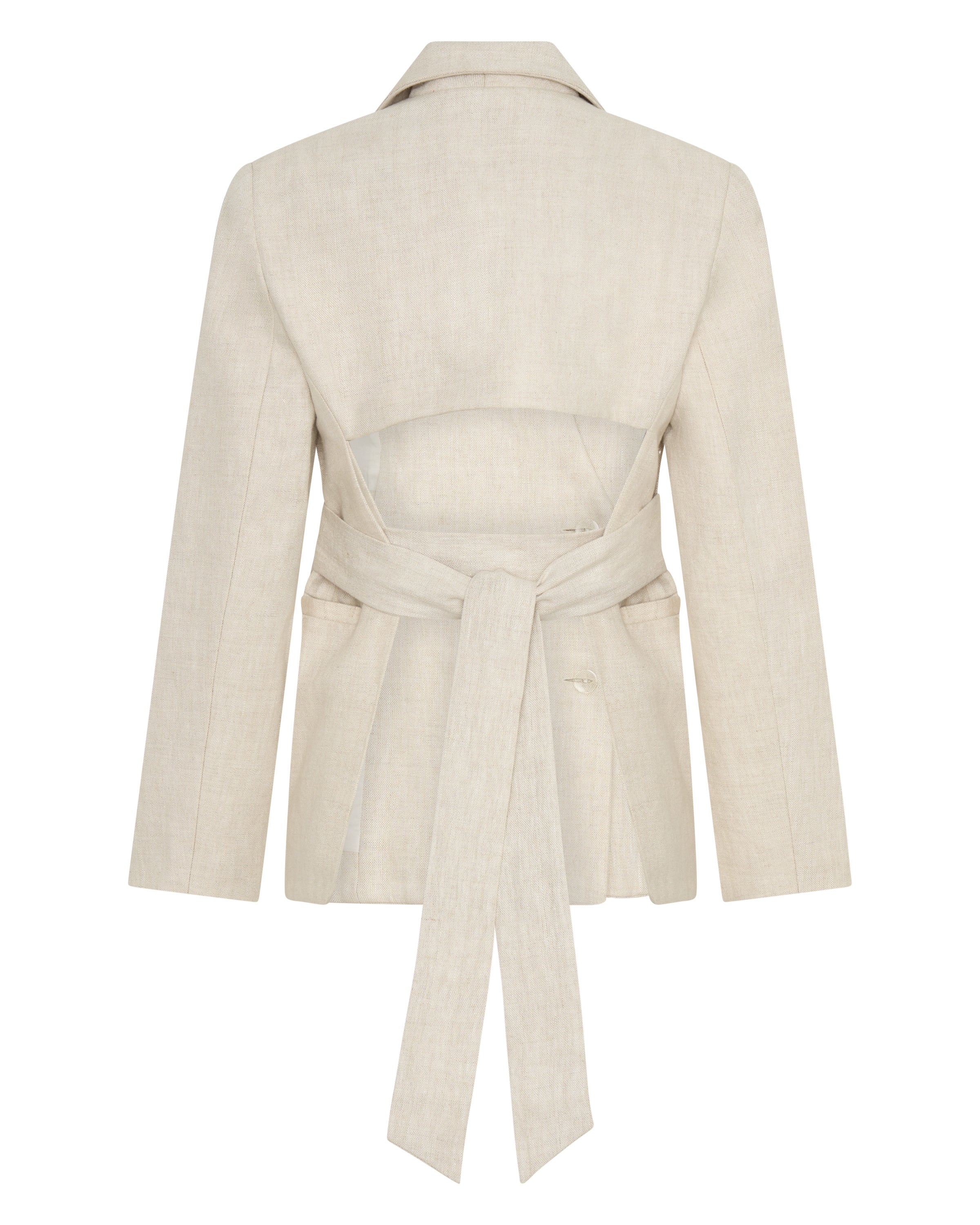 She is Remarkable linen open back blazer
