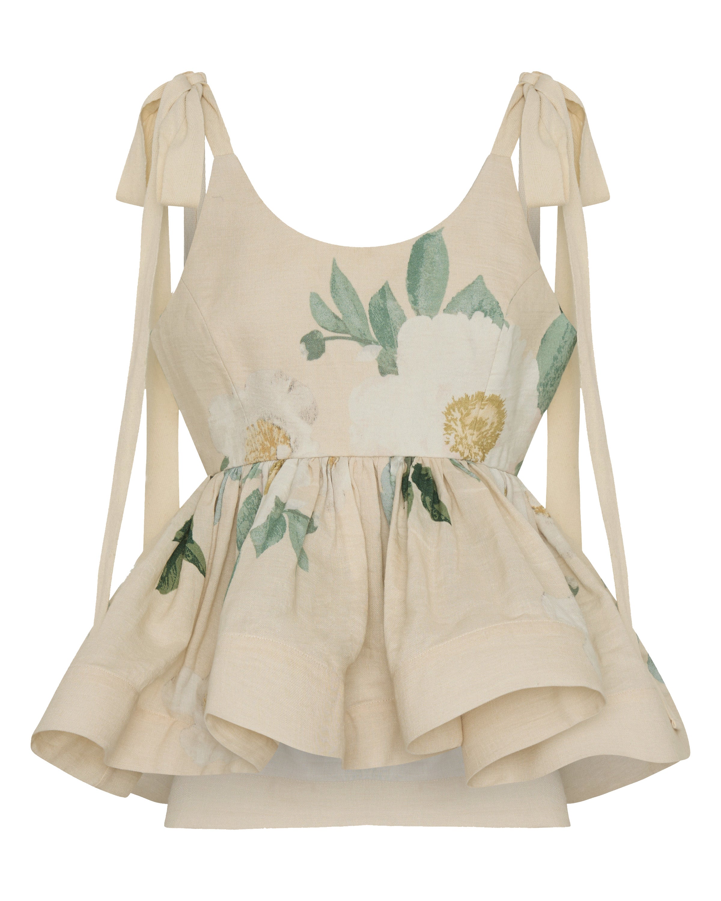 She is Tenacious linen peplum top