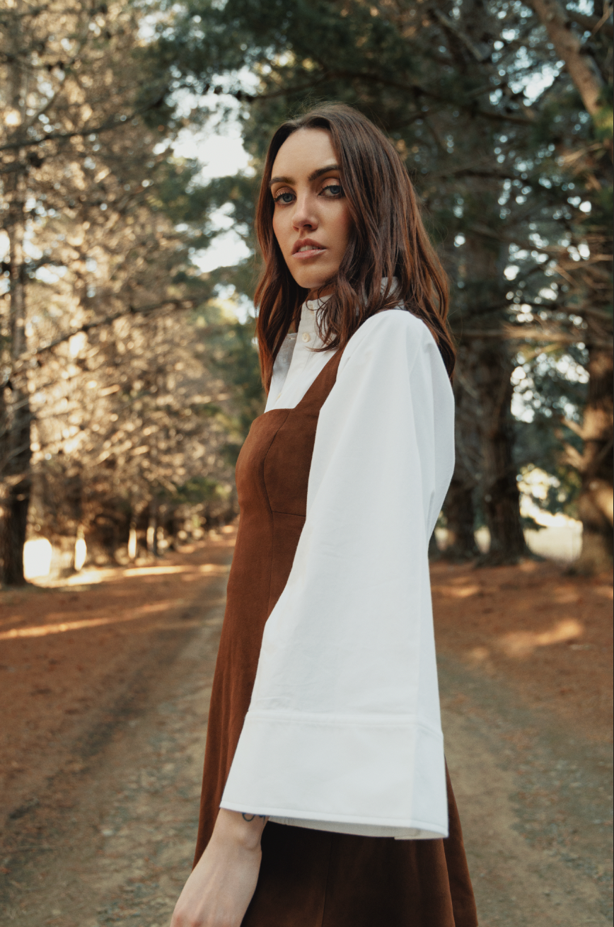 She is Bold bell crop shirt