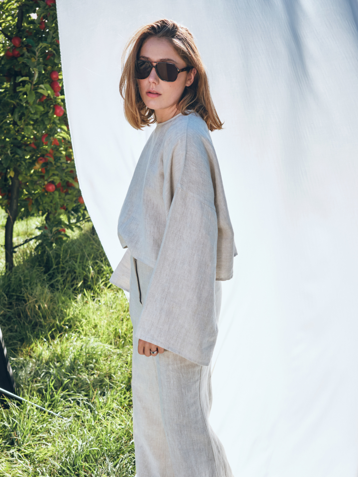 She is Remarkable oversized linen top