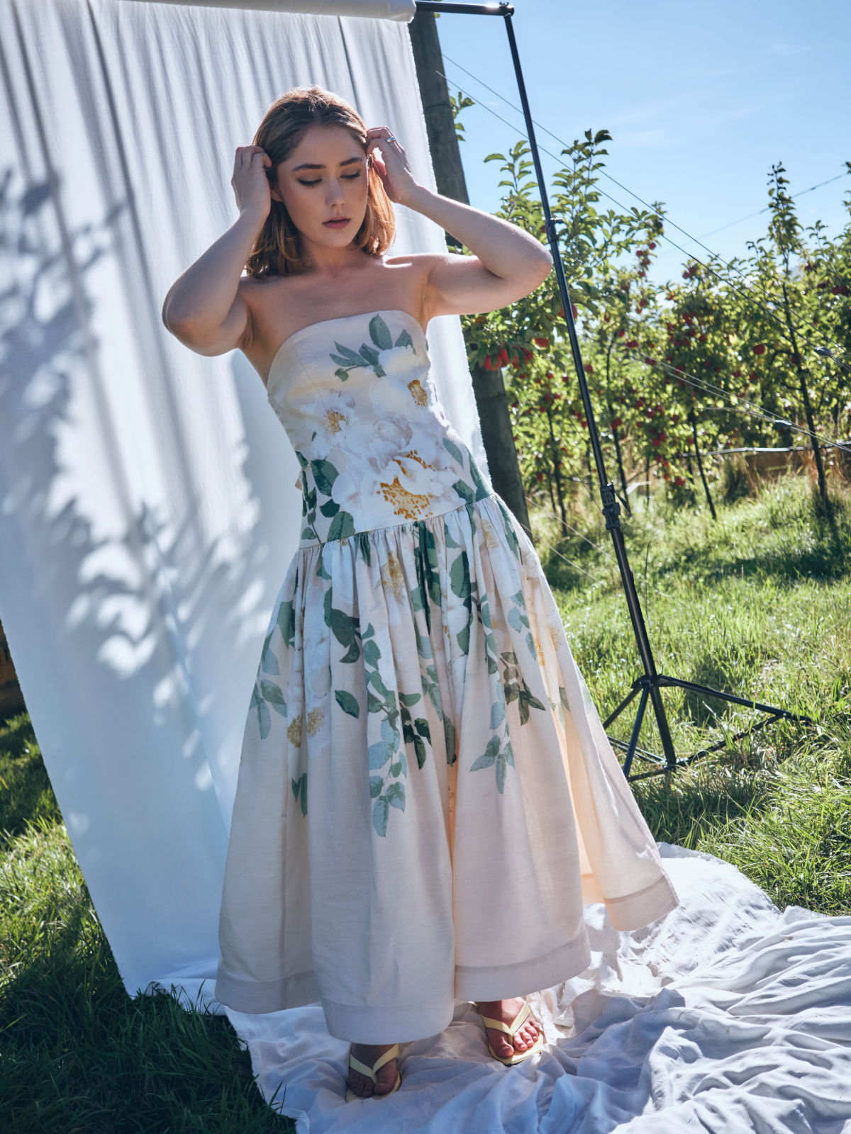 She is Tenacious linen midi dress