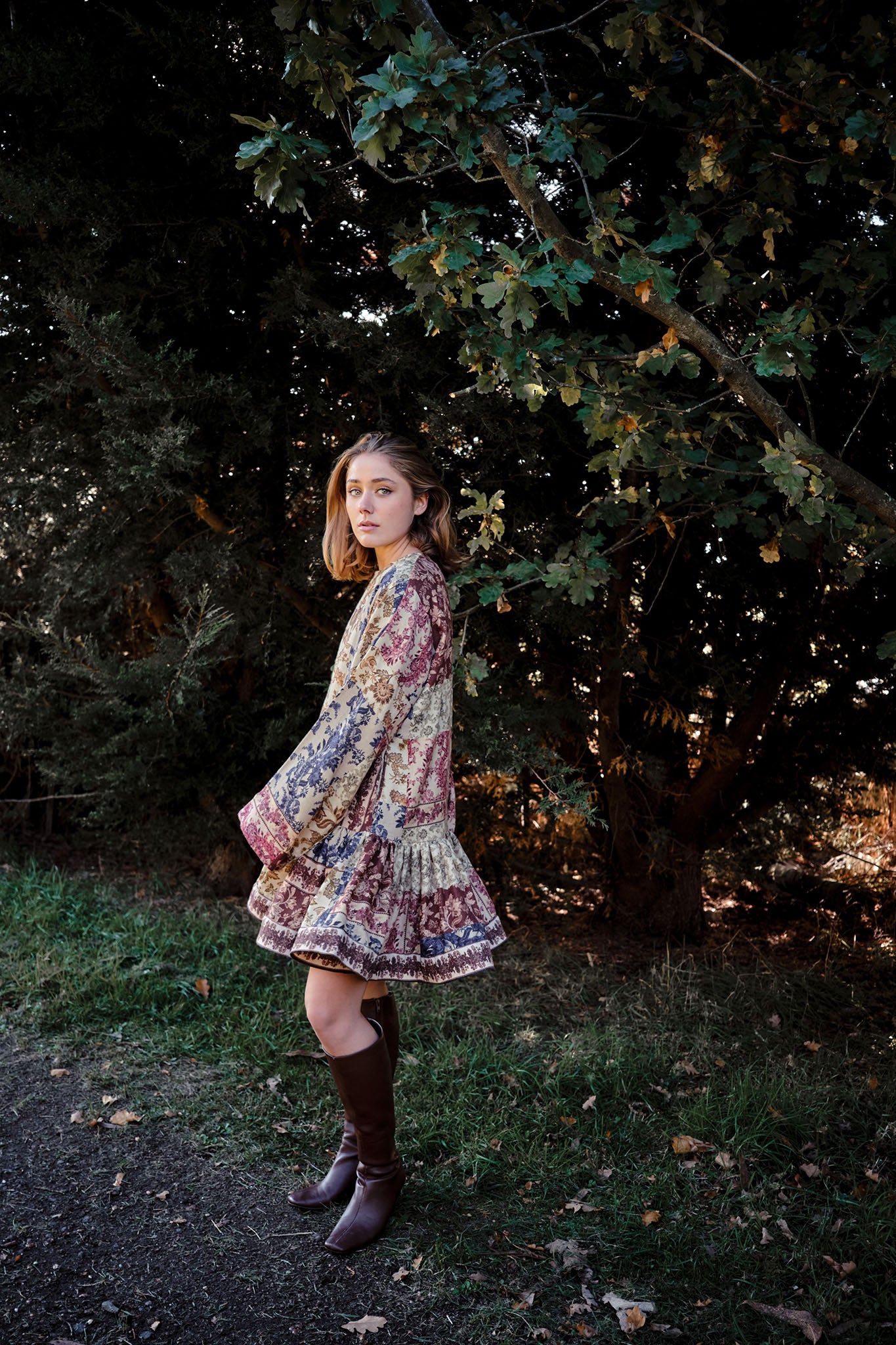 She is Intricate patchwork mini