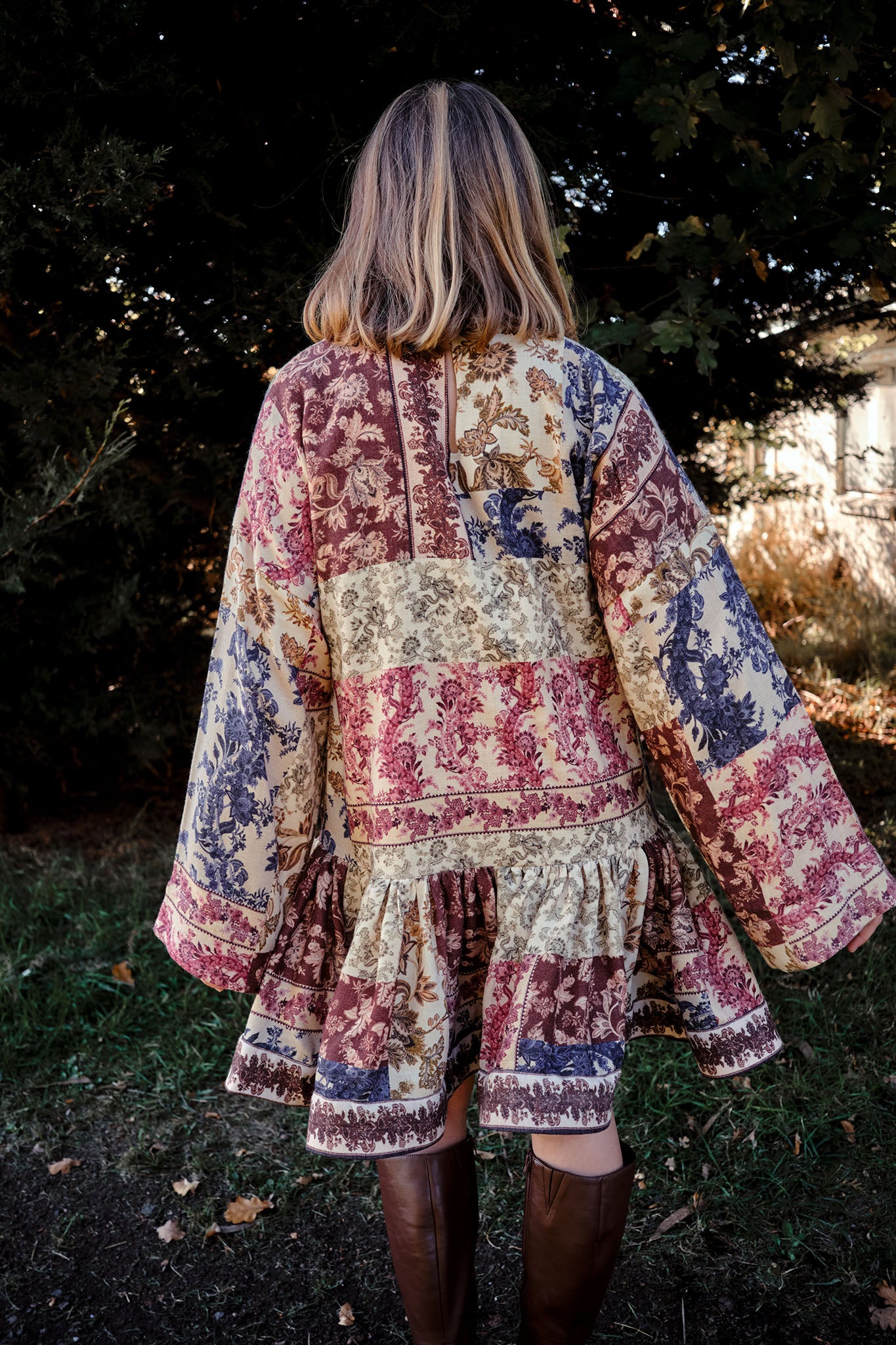 She is Intricate patchwork mini