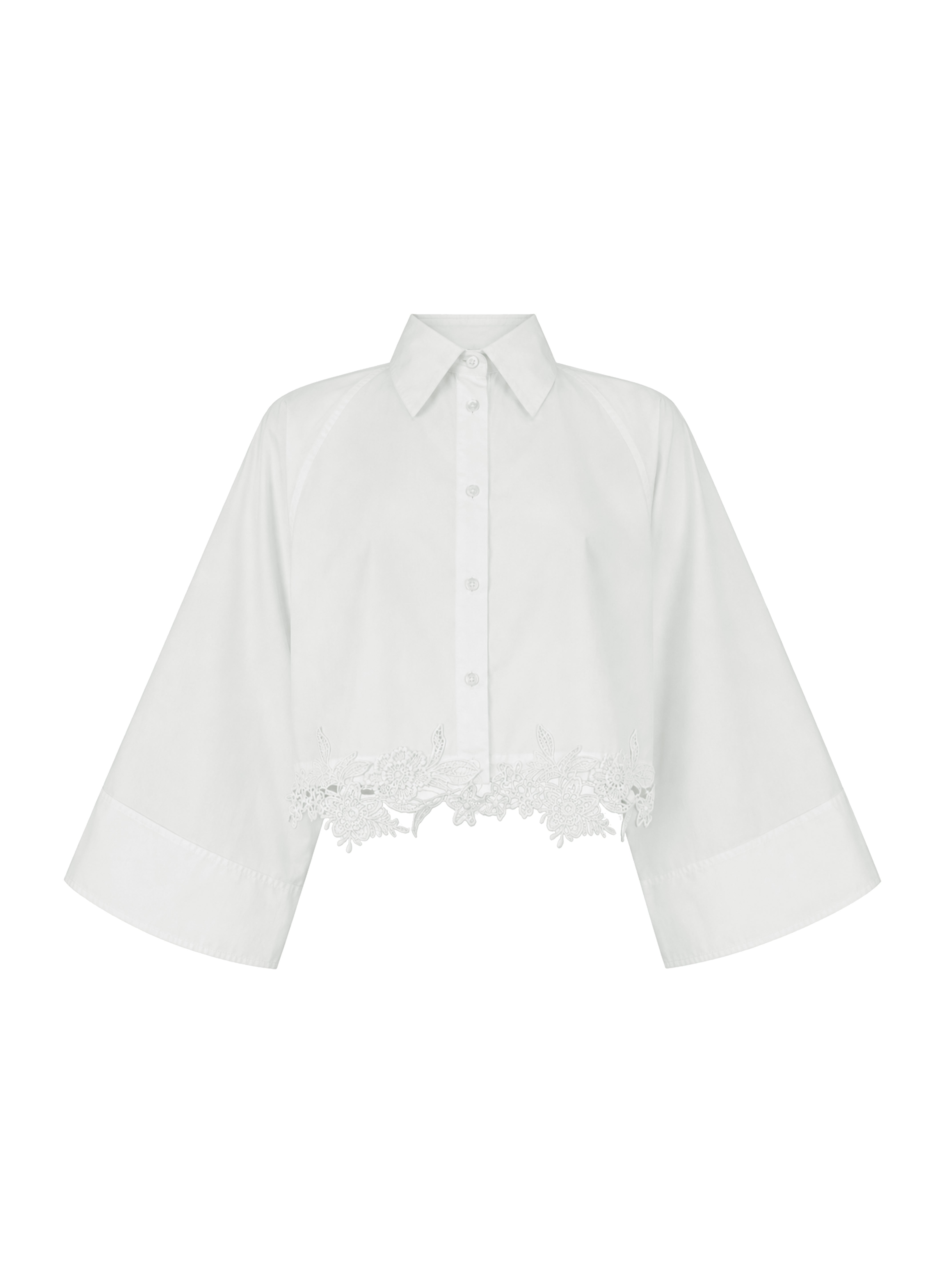 She is Bold lace trim shirt