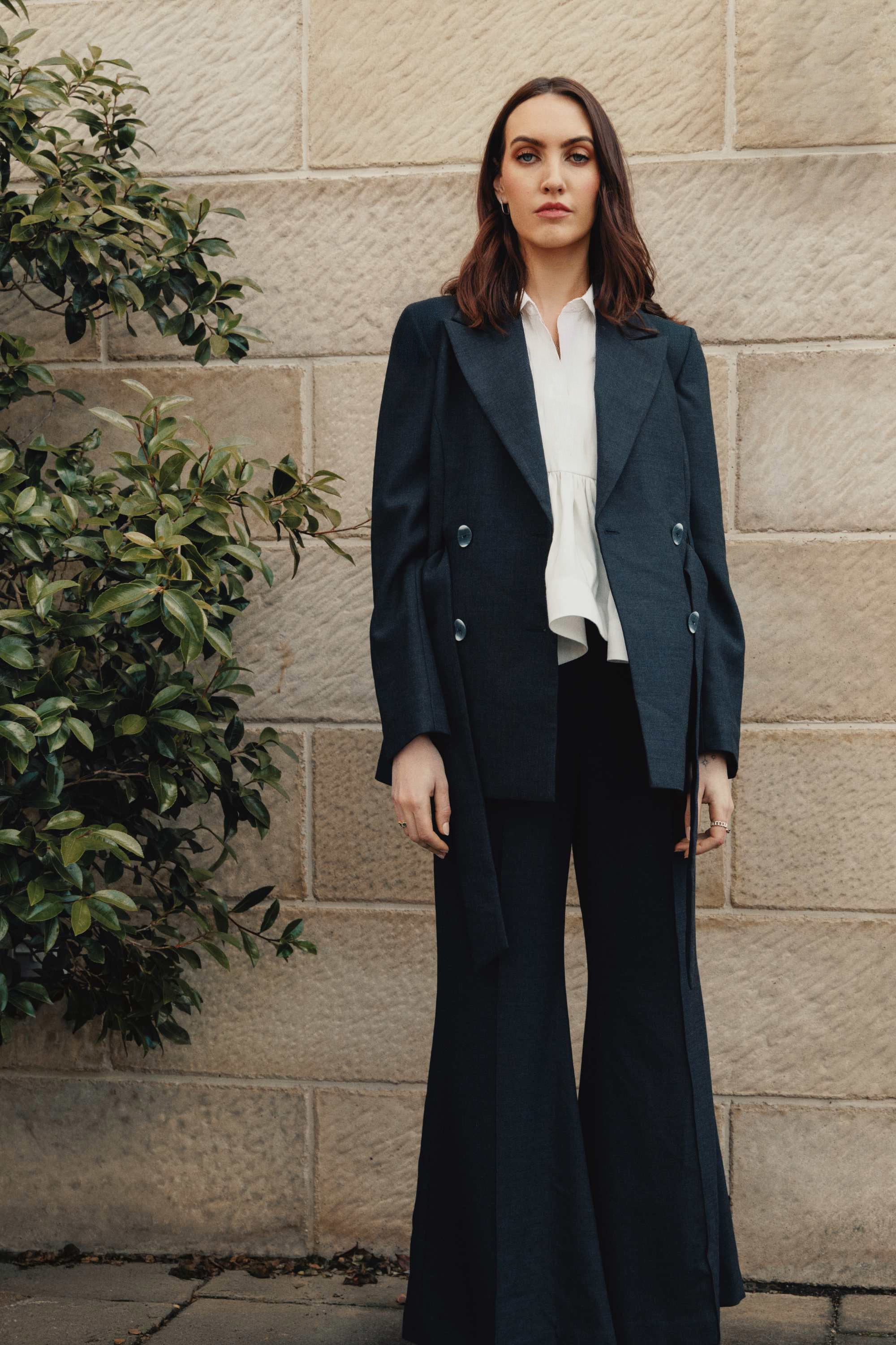 She is Eloquent wool tailored flare