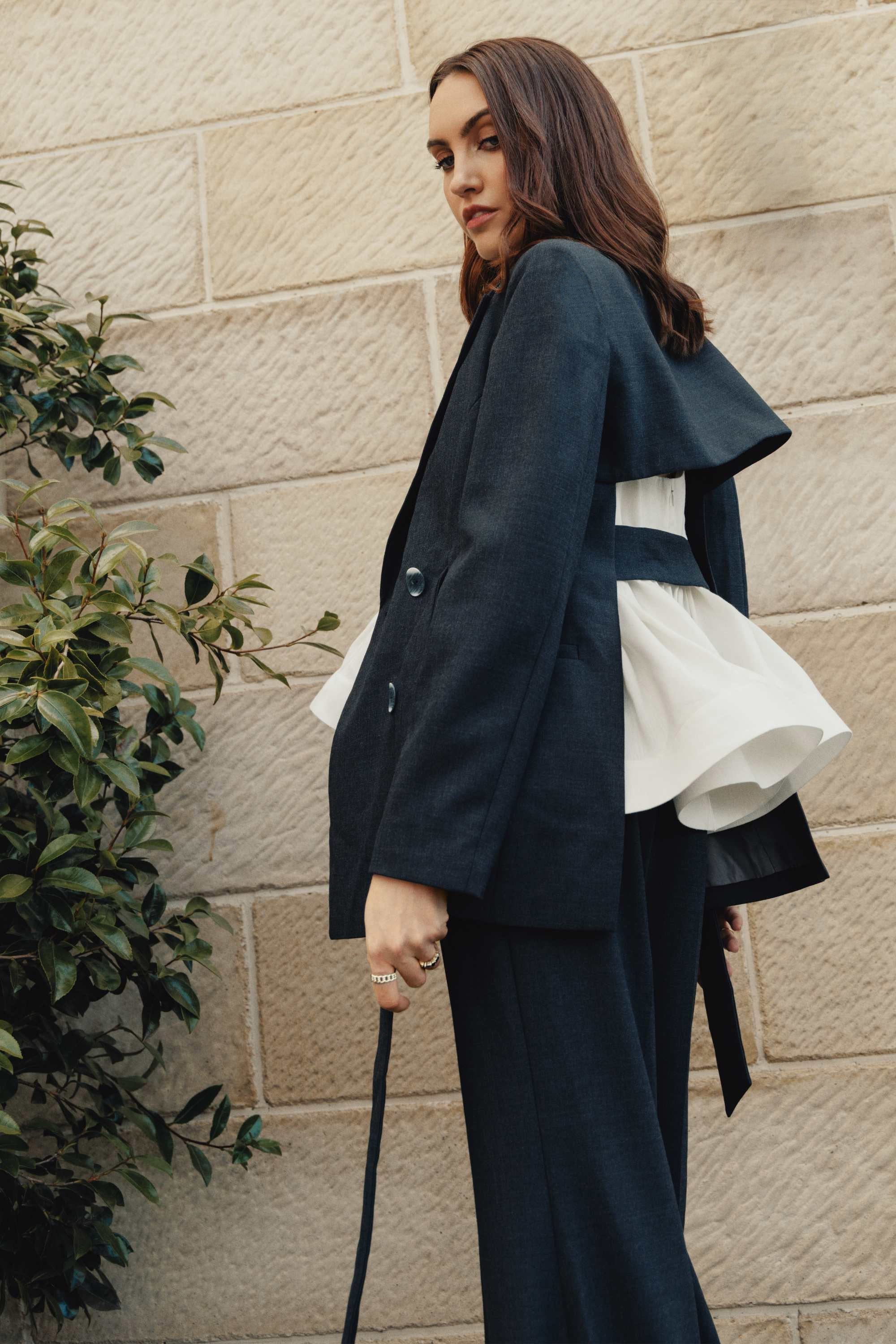 She is Eloquent wool tailored flare