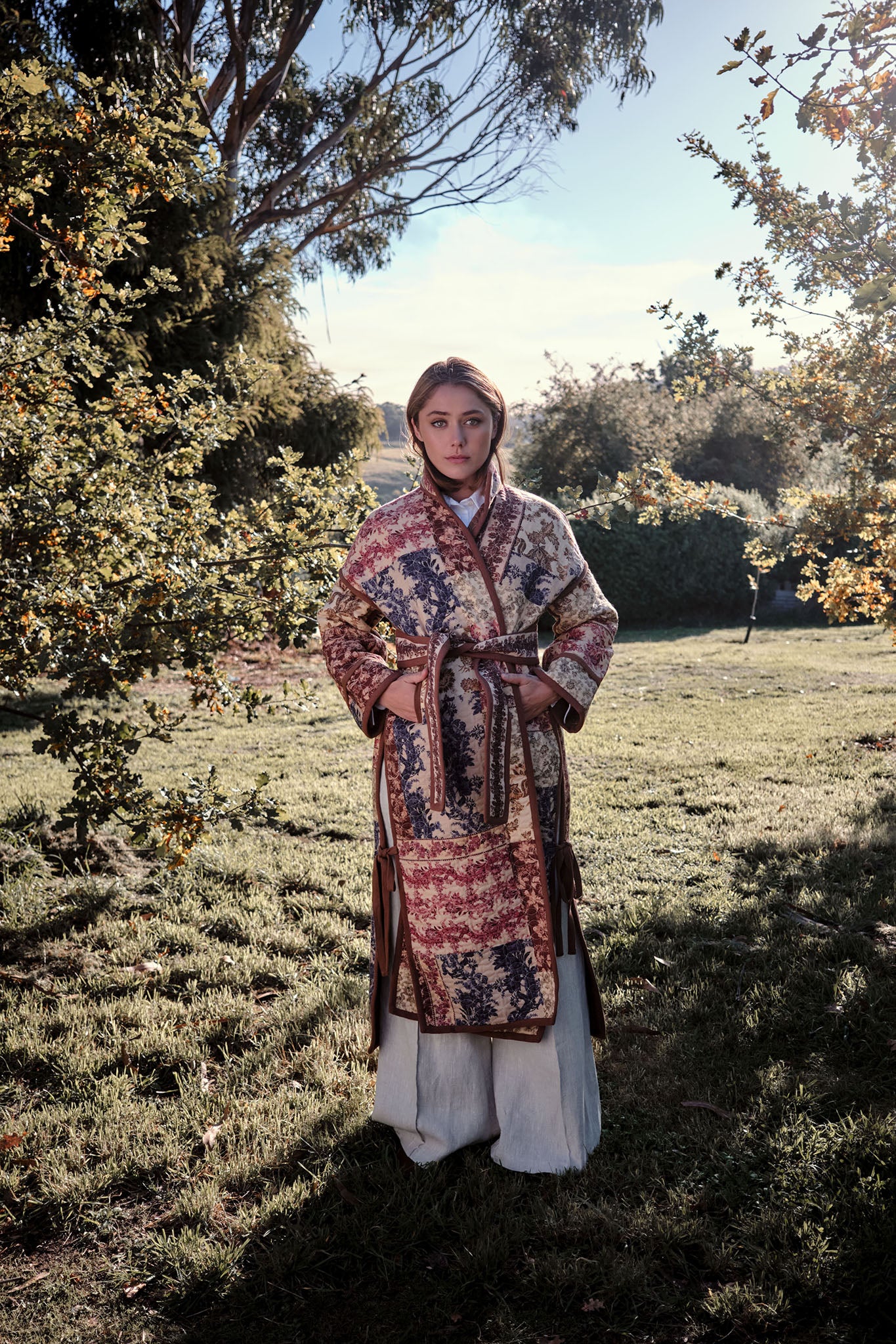 She is Intricate patchwork quilted coat